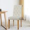 Costway Set of 2 Parsons Upholstered Fabric Chair with Wooden Legs Pink/Beige/Grey/White&Black